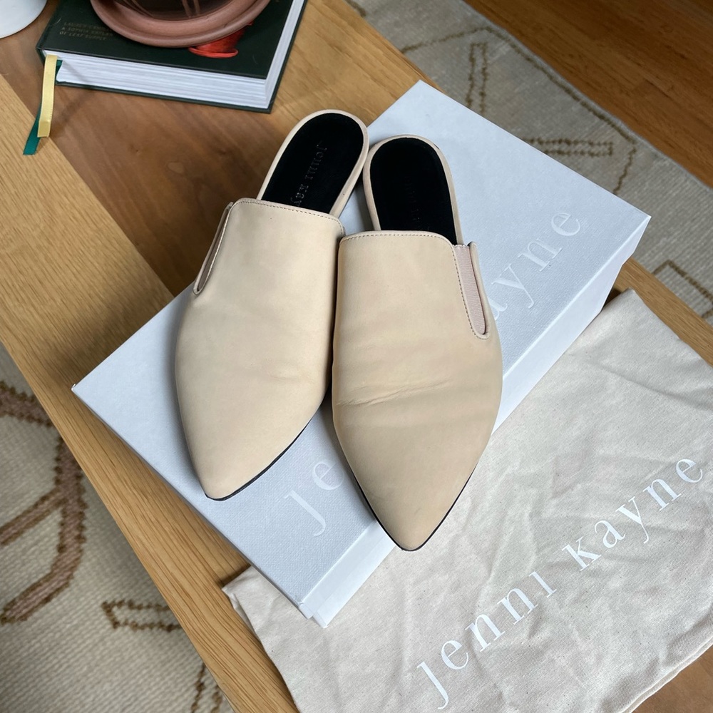 Jenni Kayne Oiled Leather Mules in Natural